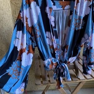 Free People top, size M, blue, black,white burnt orange
